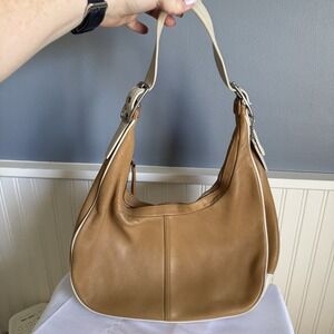 Vintage Coach Ergo Hobo Tan Beige Y2K Slouchy Shoulder Bag Crescent Purse 9591